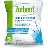 Zorbent Liquid Spill Cleanup 10 Quart Bag | 16X More Absorbent for Grease, Oil, Blood &ndash; Reusable for Floor, Carpet, Pet Accident, or Biohazard Mess &ndash; Fast Acting, Lightweight, Non-Toxic