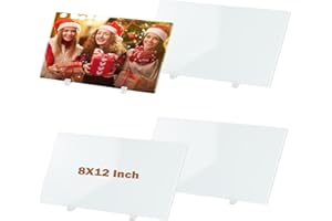 WANZELONYO Tempered Glass Sublimation Photo Blanks 4 PCS 8x12 Inch for DIY Crystal Plaque 4MM/0.15 Inch Thickness