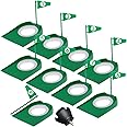 Shu-Ran 9 Pack Golf Putting Cups with Flags, Plastic Training Aids with Golf Ball Retriever, Putting Training Hole Set for Indoor Outdoor
