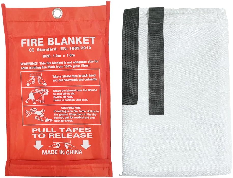Ram 1M x 1M Fire Blanket Home Kitchen Office Safety Wall Mountable