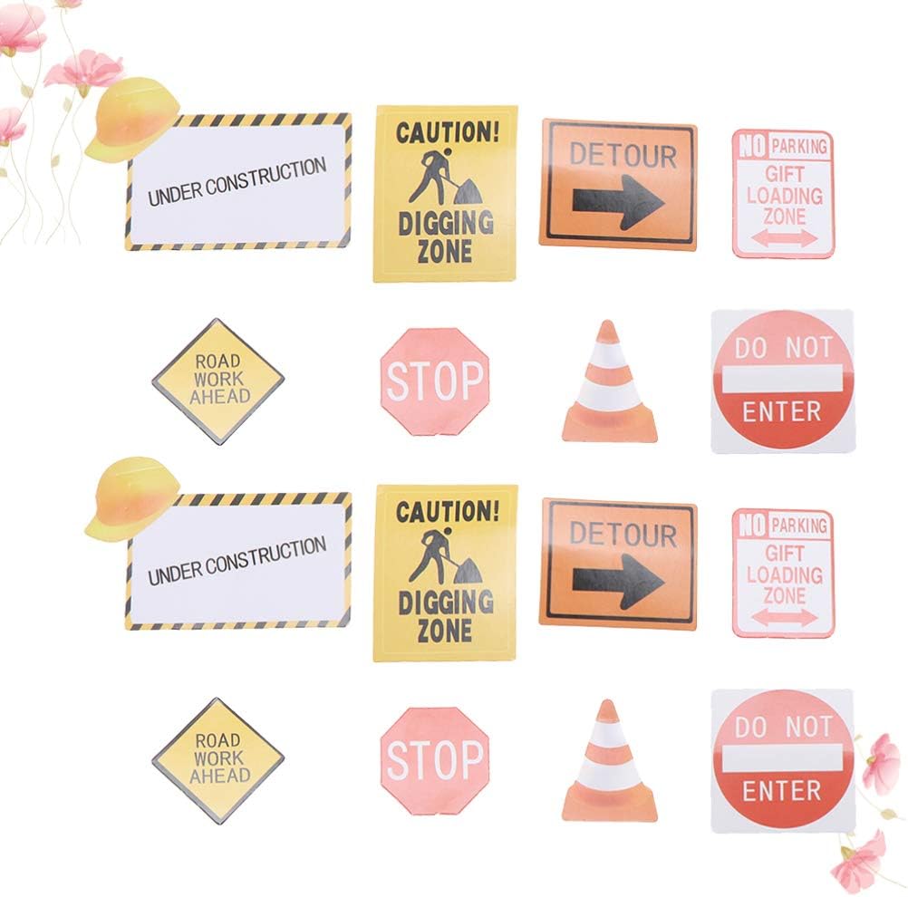Napravi Rs Ustensiles A Patisserie Patisserie Amosfun Construction Cake Toppers Panneau De Signalisation De Gateau Decor Cupcake Picks Pour Enfants Anniversaire Baby Shower 30pcs