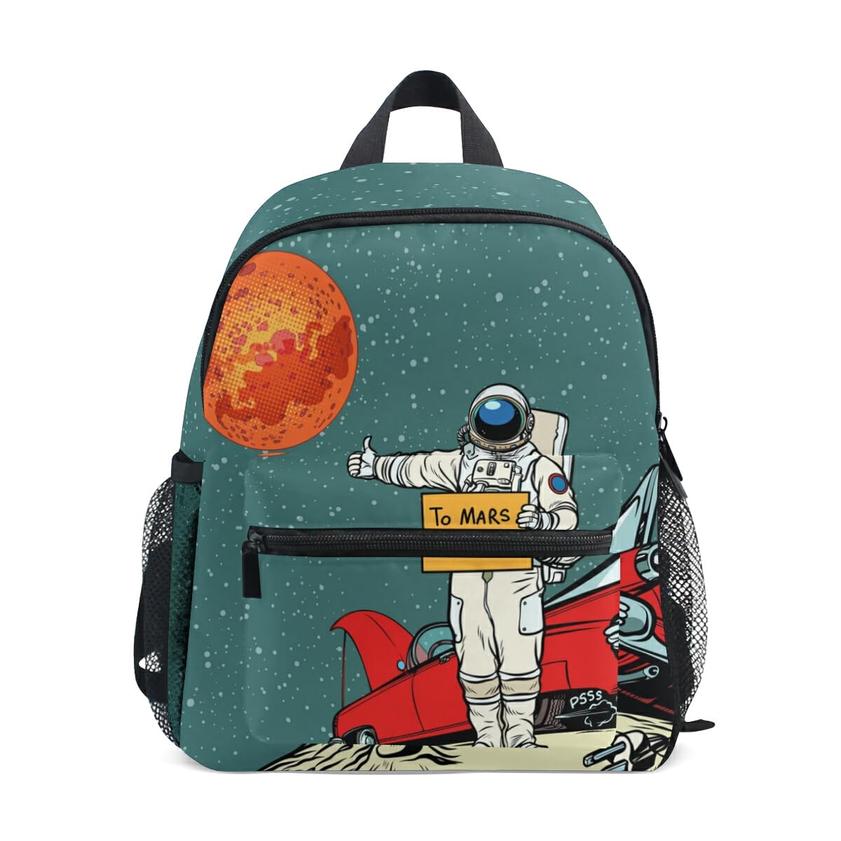 Children's Backpack, Kids Schoolbag Astronaut Space Cartoon Students Bookbag for Boys Girls, Chest Strap