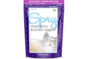In Clover Spry Daily Respiratory and Ocular Support Soft Chews for Cats, with L-Lysine, Superfoods, and Prebiotics for a Strong Immune System, 2.1 oz. (60 count)