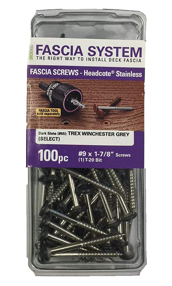 Deckfast Fascia Screws 55 Dark Slate 9 x 17/8" Stainless Steel Fascia