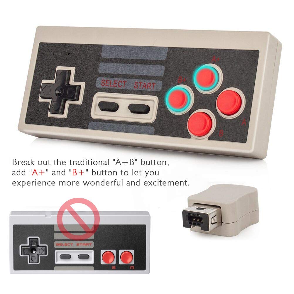 Wireless Controller Joystick for Nintendo NES Classic Mini Edition Gaming System Console with 2.4G Wireless Receiver, Portable Gamepad with Strengthenedd Button