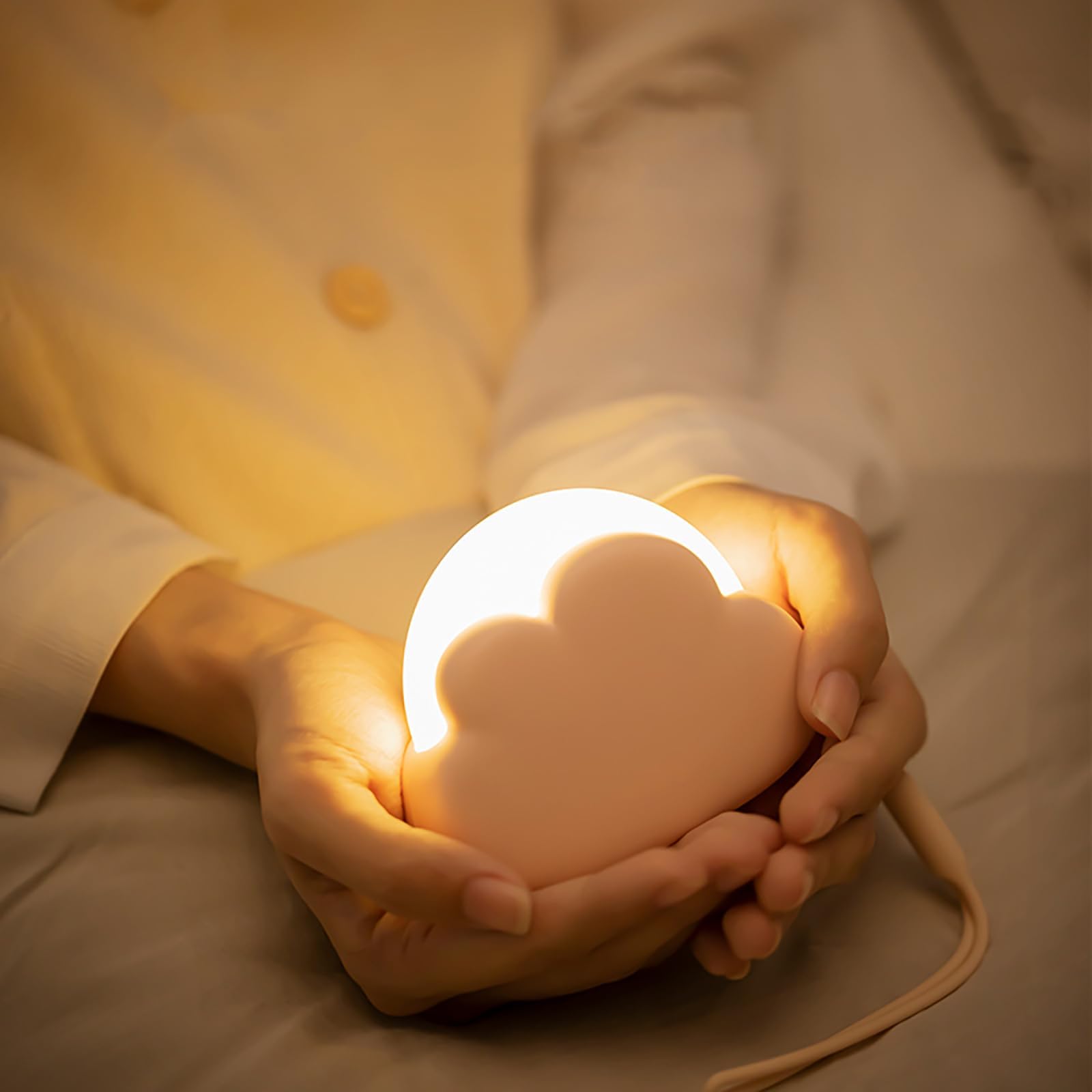 Adiwo Night Light Kids, Cute Cloud Night Light Bedside Lamp, Dimmable Baby with 2 Modes and 2 Brightness, Portable USB Rechargeable Kid LED Nightlight, Kawaii Room Decor for Girls Boys