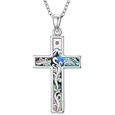 CTIEIP Mustard Seed Cross Necklace for Women 925 Sterling Silver Filigree Mustard Seed Pendant Necklace Faith Jewelry Gift for Her