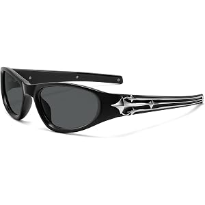 VANLINKER Retro Y2K Wrap Around Sunglasses for Women Men VL9961 | 2026 Chunky Sun Glasses 2000s Funky Rave Sport Punk Shades