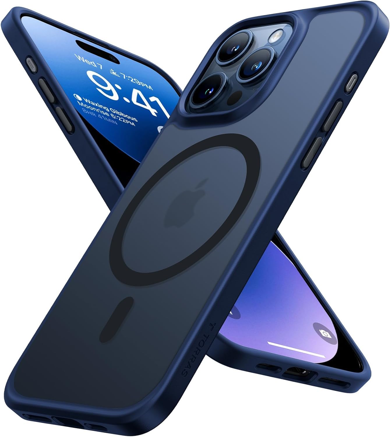 TORRAS for iPhone 15 Pro Max Case with MagSafe [12FT Military Shockproof] [20W Safe & Fast Charging] [Titanium Action Button] Slim Thin Velvety Touch Matte Magnetic Cases iPhone 15 Pro Max Cover Blue — image 1