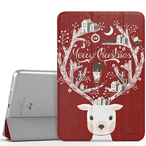 MoKo iPad Mini 3 / 2 / 1 Case, Slim Lightweight Smart-shell Stand Cover with Translucent Frosted Back Protector for Apple iPad Mini 1 / Mini 2 / Mini 3, Town & Deer (with Auto Wake / Sleep)