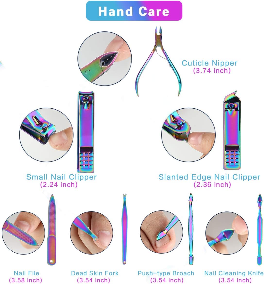 Manicure Set Nail Clippers Kit Manicure Pedicure Gift Set, 16-in-1 Professional Stainless Steel Women Grooming Kit with Portable PU Leather Case: Health & Personal Care