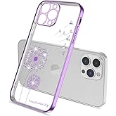 ZCDAYE Case for iPhone 13 Pro Max, Dandelion Electroplated Diamond Phone Case Transparent Soft TPU Thin Shockproof Protective Case Cover for iPhone 13 Pro Max (6.7 inch)-Purple