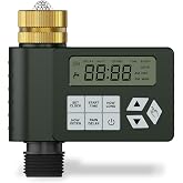 Hose Faucet Water Timer for Outdoor Garden with Brass Inlet, Ortis Programmable Sprinkler Timer with Rain Delay/Manual/Automatic Mode, IP67 Leak-Proof Design for Lawn Yard, 1 Outlet