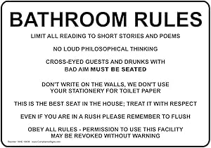 Amazon.com : Bathroom Rules Sign NHE-15938 Restroom Etiquette : Message