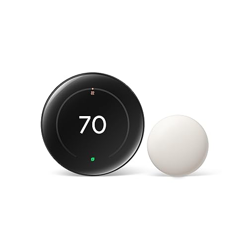 Google Nest Learning Thermostat (4th gen) + Nest Temperature Sensor (2nd gen) - Obsidian