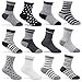 12 Pairs Baby Socks with Grips Anti-Slip Ankle Socks for Toddler Baby Boys Non-Skip Cotton Socks for 16-36 Months