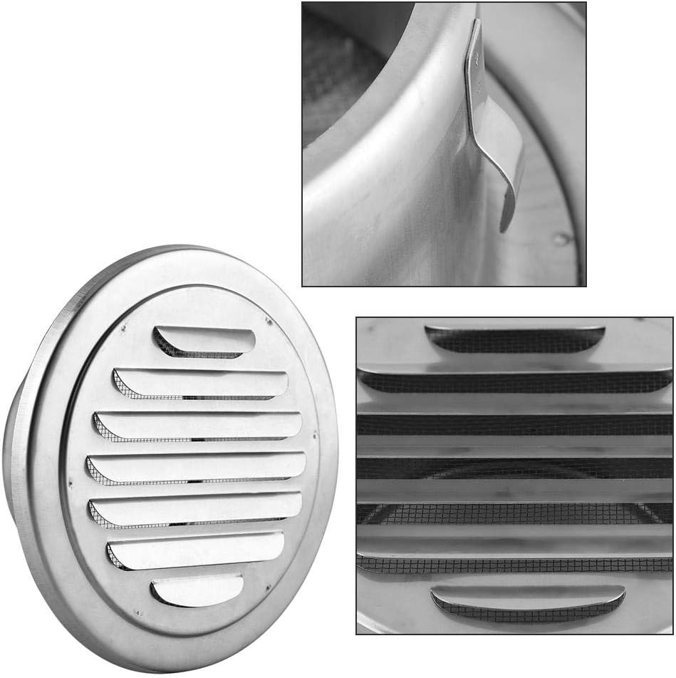 Round Air Vent Grille, Stainless Steel Wall Air Vent Flat Grille Ducting Ventilation Cover Outlet Insect Mesh - Image 3