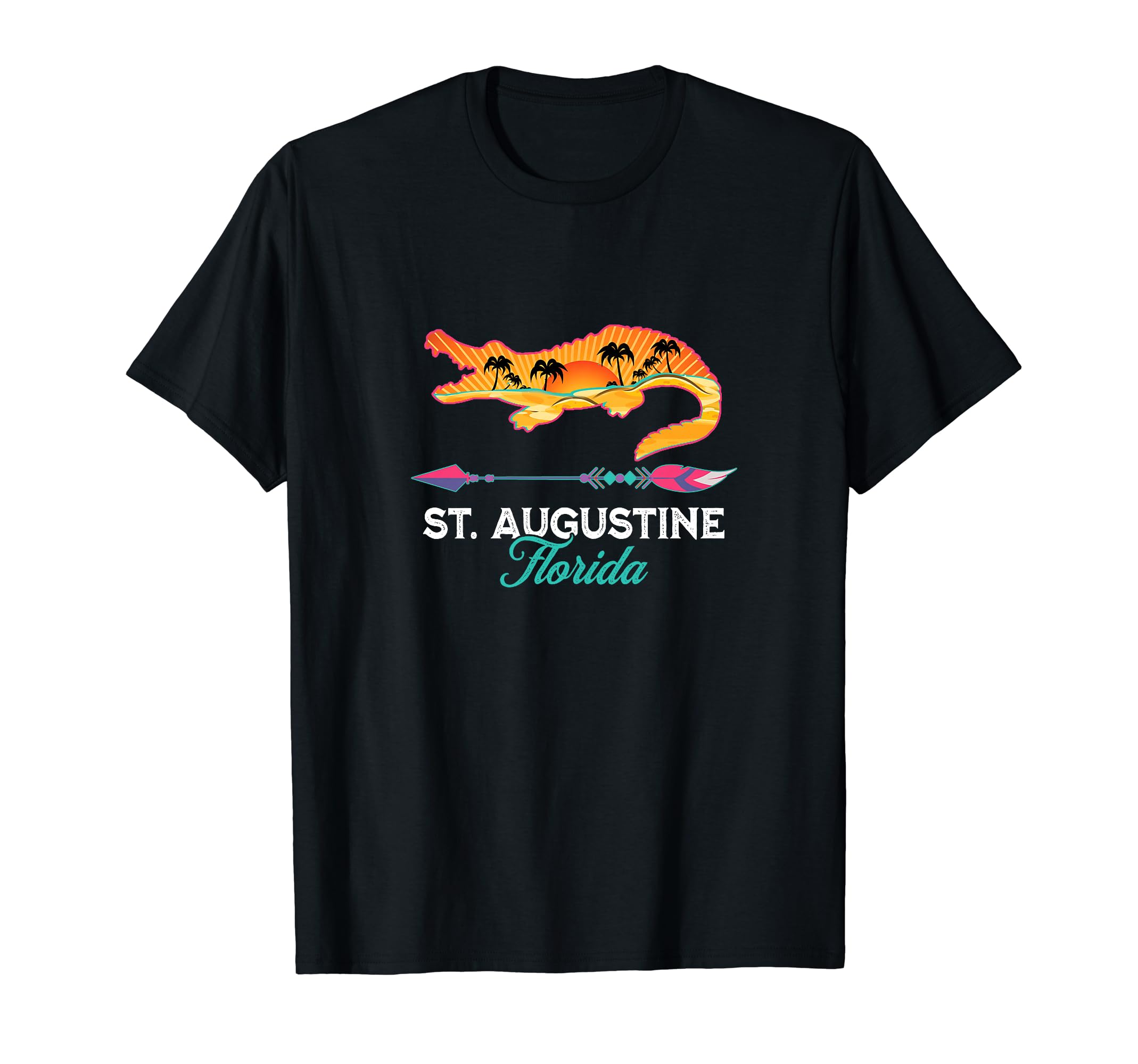 St Petersburg Florida USA Alligator Sun Palm Tree Souvenir T-Shirt