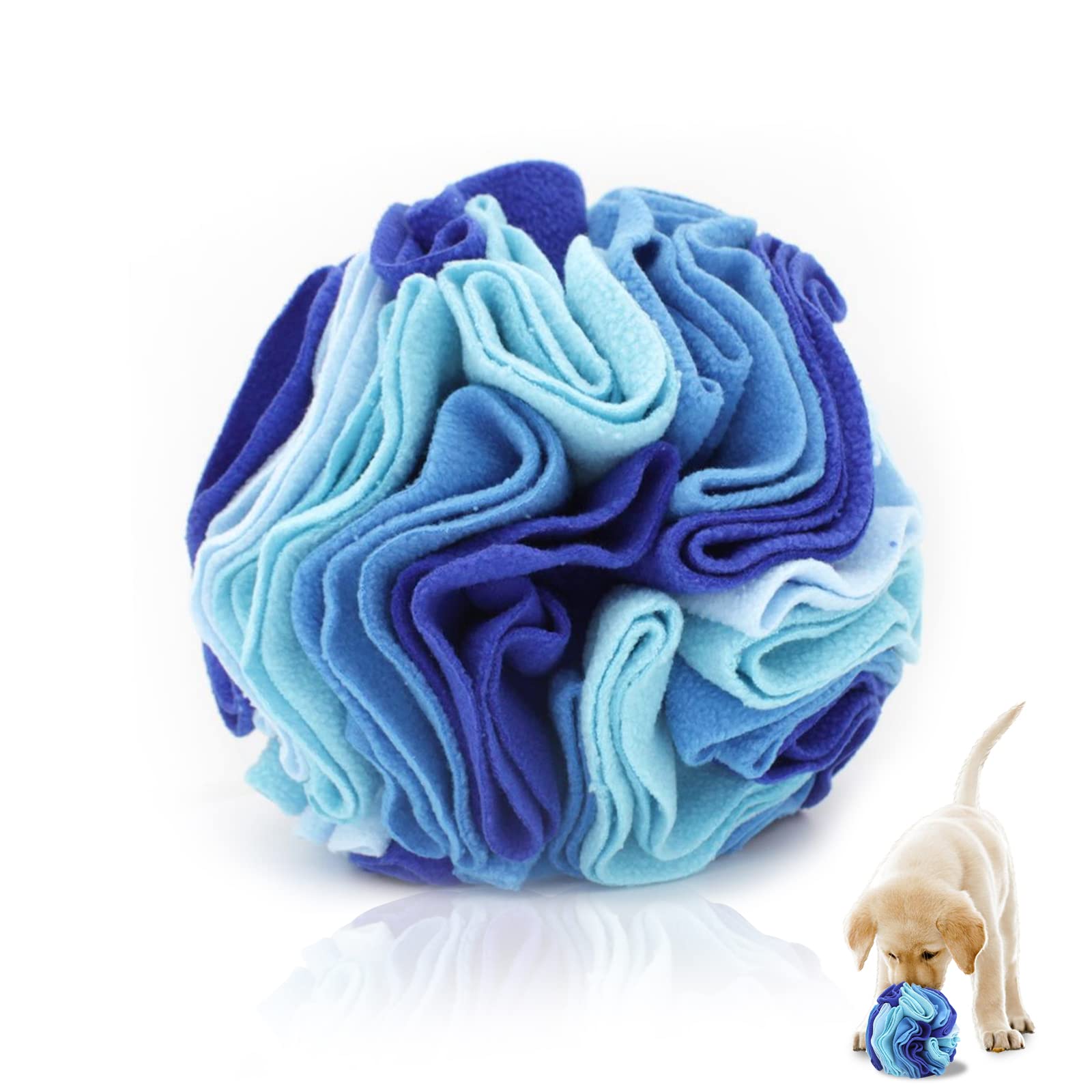 Andiker Dog Snuffle Ball, Interactive Dog Toys Ball Dog Brain Stimulating Puzzle Toys for Dogs Enrichment Game Feeding Mat Slow Feeder Stress Relief Toy (blue)