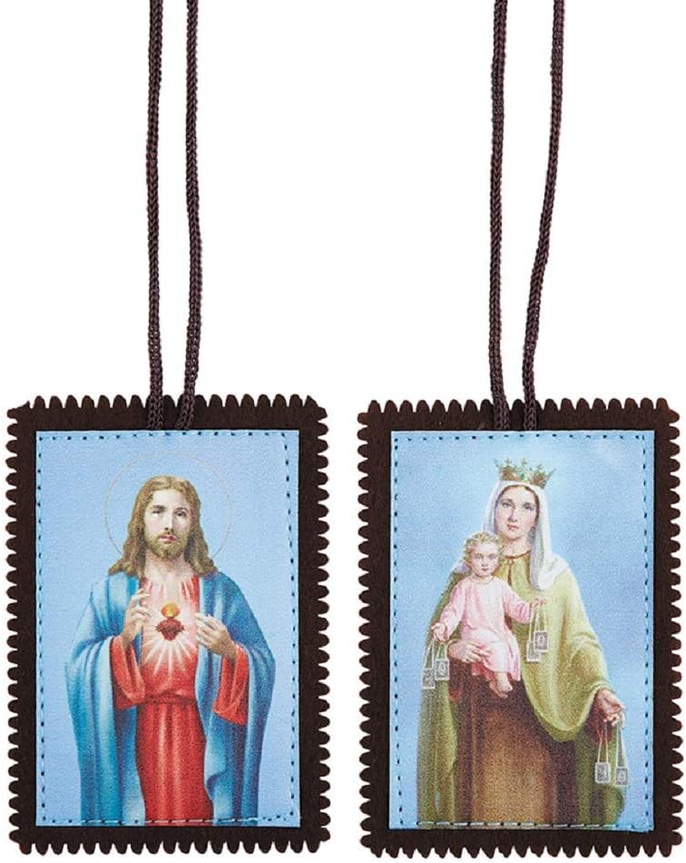AT001 Our Lady of Mt. Carmel/Sacred Heart Deluxe Scapular