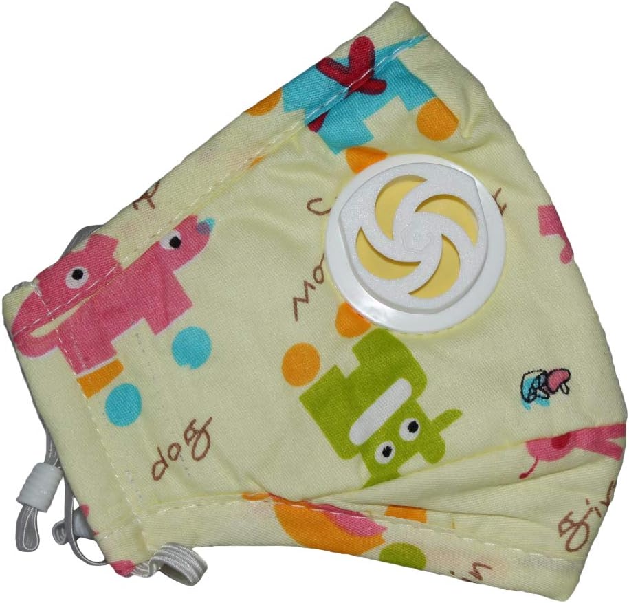 Healthy Air Mask® Child's Yellow Cartoon N99 Allergy Mask +2 Carbon Activated Filters
