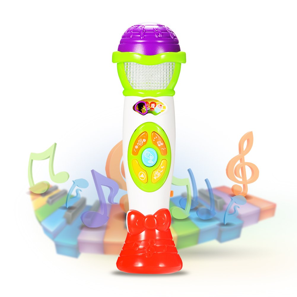 ThinkMax Kids Voice Changing and Recording Microphone with Colorful Light Musical Toys