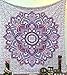 Jaipur Handloom Pink and Purple Mandala Hippie Bohemian Tapestries Wall Hanging Flower Psychedelic Tapestry Wall Hanging Indian Dorm Decor for Living Room Bedroom Pink & Purple Floral Tapestry