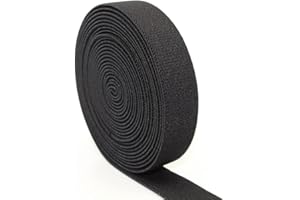 RYDOWENNA Sewing Elastic Band 1-Inch by 5-Yard Black Colored Double-Side Twill Woven Elastic