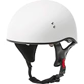 GMAX HH-65 Naked Motorcycle Street Half Helmet (White, X-Small)