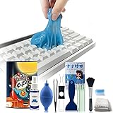 NACODEX Keyboard Cleaning Kit, 10-in-1 Professional Computer Keyboard Cleaner with 70g Dust Cleaning Gel, 5g Lube, Air Blower