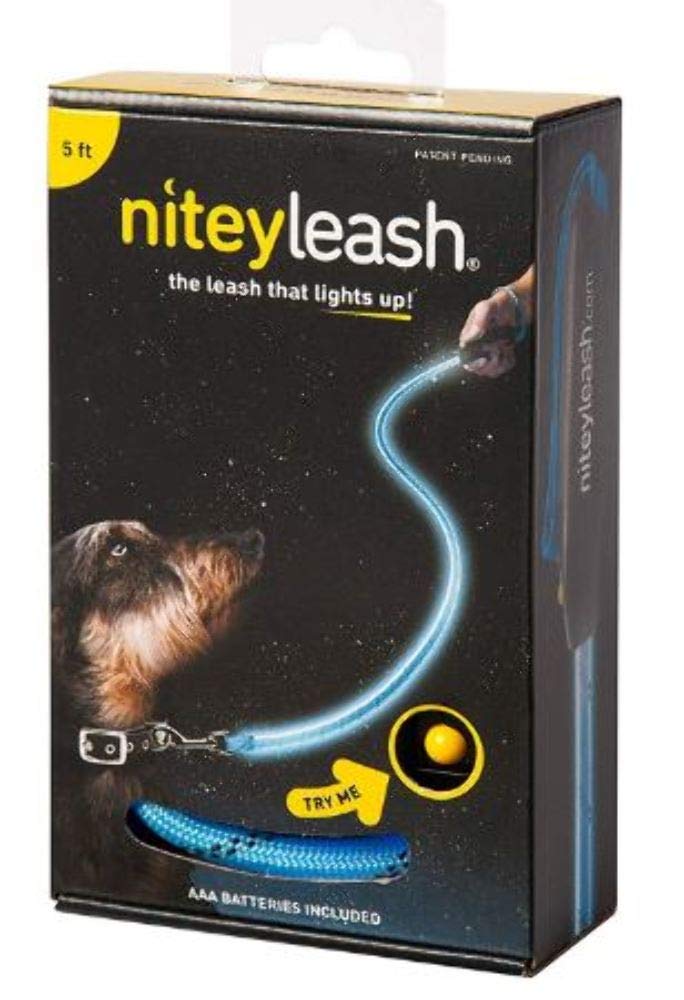 Nitey Leash - LED Glow in the Dark Pet Dog Leash (Blue)