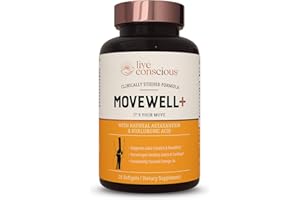 Live Conscious Joint Health Supplement - MoveWell Plus Antarctic Krill Oil, Natural Astaxanthin and Hyaluronic Acid | Outperforms Glucosamine