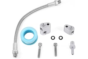 MOJTBE Engine Throttle Body Bypass Hose Kit, 3-Bolt DBC DBW Gen 3 Coolant Crossover Steam Tube Stainless Steel Braided Hose Vent Kit, Compatible GM LS Series Engines LS1 LSX LM7 LR4 LQ4 LS6 L59 LQ9 LM4 L33