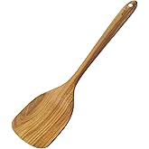 KHRUT Teak Wood Spatula, 13.5 inch Long, Natural Teak Utensil for Non-stick Cookware