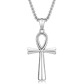 HEXALOVA Cross Necklace for Men Silver Cross Chain Stainless Steel Pendant for Women Goth Necklace Gothic Christian Jewelry