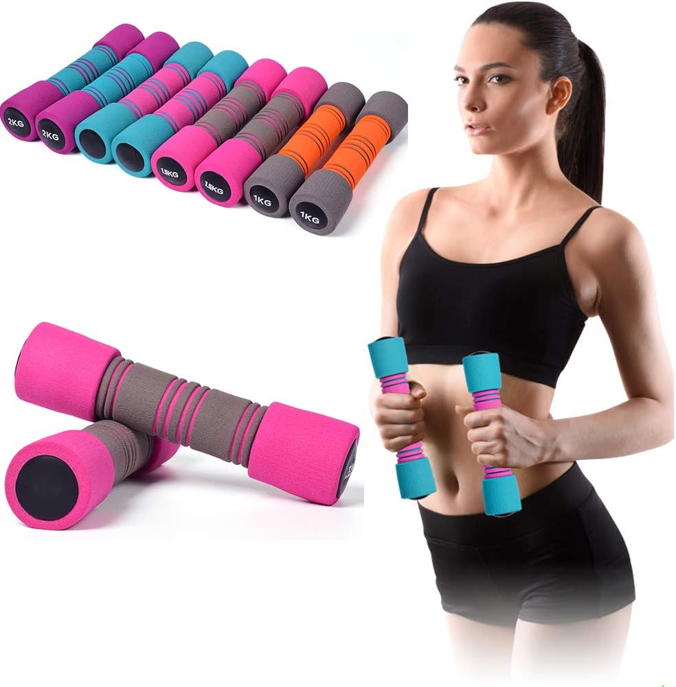 WAWZNN Pure Steel Dumbbells, Bone Style Ladies Dumbells, 2Kg-4Kg, for Home Fitness, Aerobics, Pilates, Thin Arms