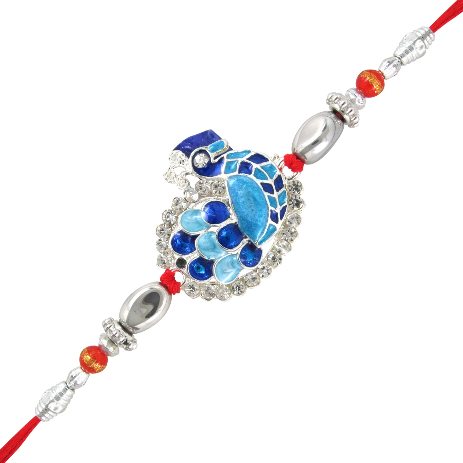 mahi combo of magnificient two rakhis with crystals for men/boys-co1104266r