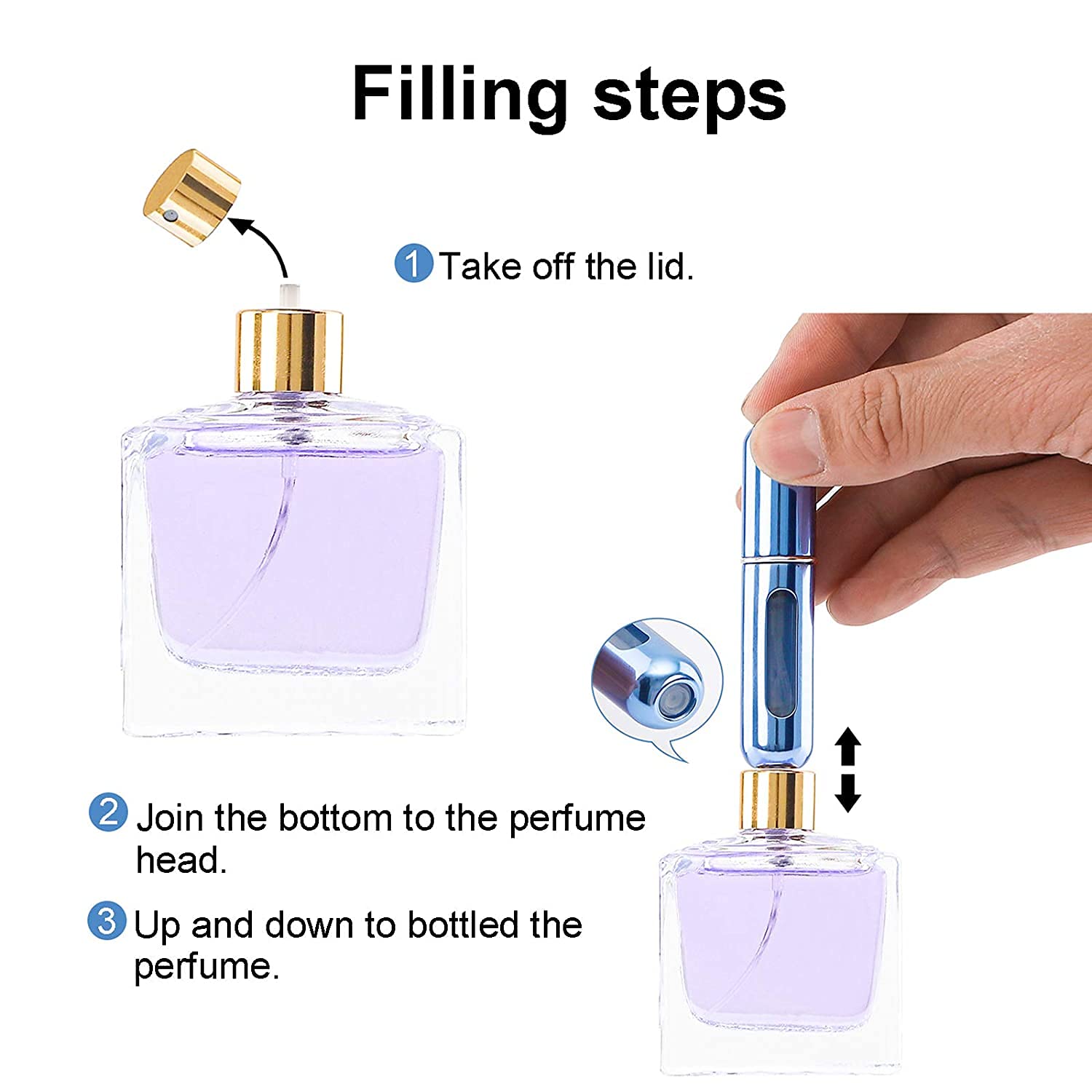 YOCASII 4PCS Refillable Perfume Atomizer Bottle, Travel Perfume Mini Spray Bottles, Cologne Dispenser, Portable Empty Perfume Spray Bottle, Container with Bag
