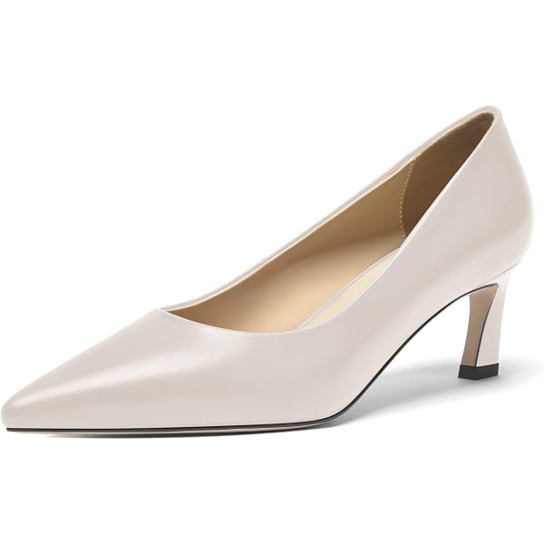 TinaCus Women's Genuine Leather Pointed Toe Pumps - Handmade Knot Decor Chunky Heel Shoes