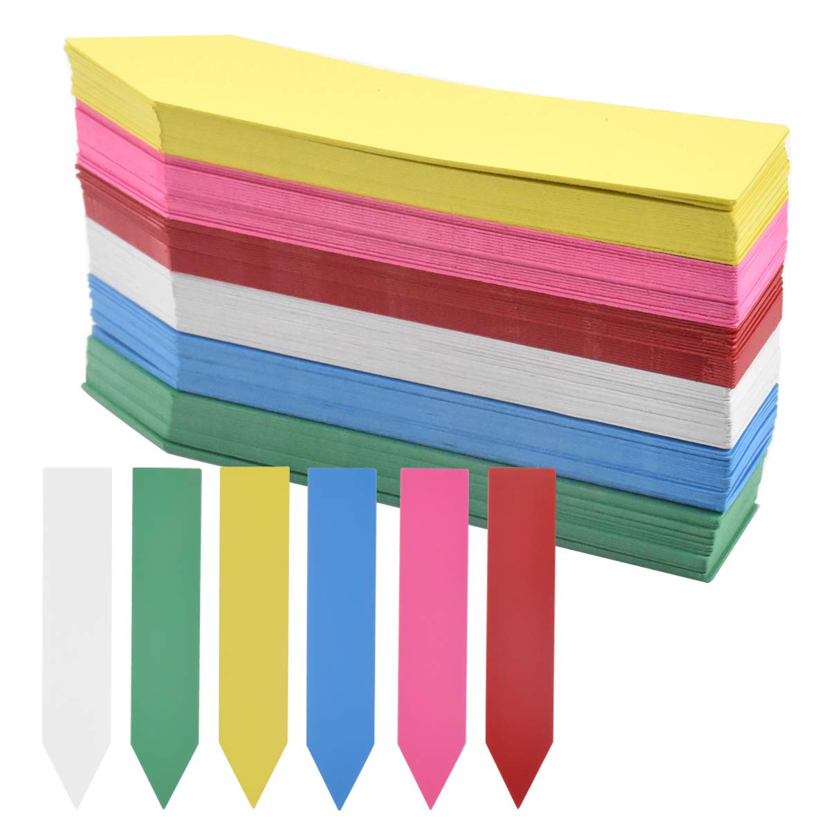 Jinlaili Gardening Labels, 120PCS Plastic Plant Markers, Garden Tag Signs, Seed Labels for Outdoor Plants, Waterproof Pot Plant Labels, Nursery Seed Markers in 6 Colours