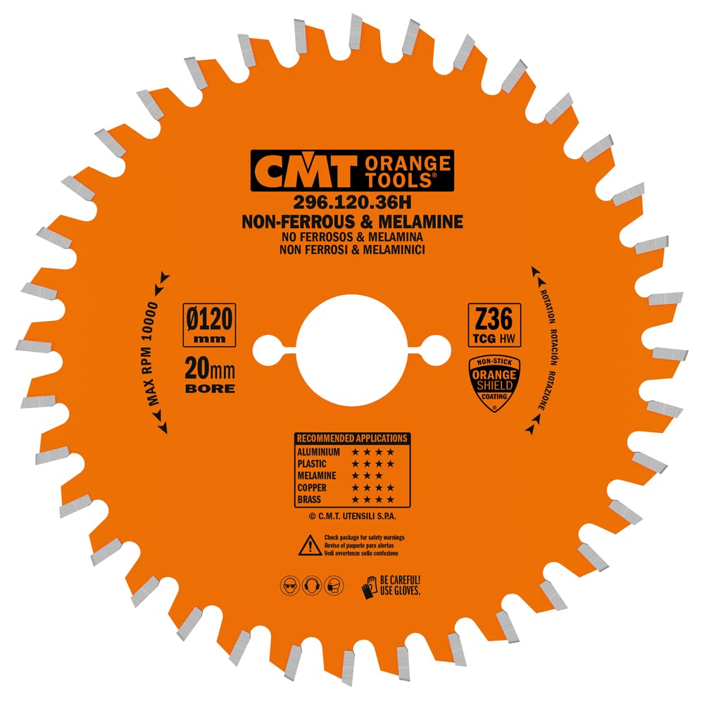 CMT 296.120.36H - Non-Ferrous Metal Saw Blade Hw 120X1.8/1.2X20 Z36 TCG -6° Ne