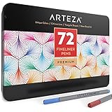 Arteza Fineliner Pens 72-Assorted-Colors (0.4mm Tips, Set of 72)
