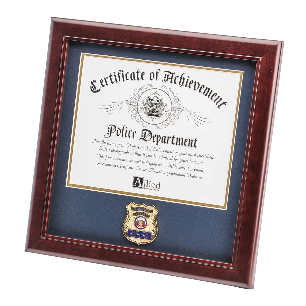 Allied Frame United States Police Officer Certificate Of Achievement Frame With Medallion 8 X 10 Inch