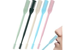 Fululuer 5Pcs 2-in-1 Nose Hair Trimmer, 2025 New Double Sided 360°Rotating Portable Nasal Hair Cutter, Nose Hair Remover for Men Women Home Travel (Multicolor)