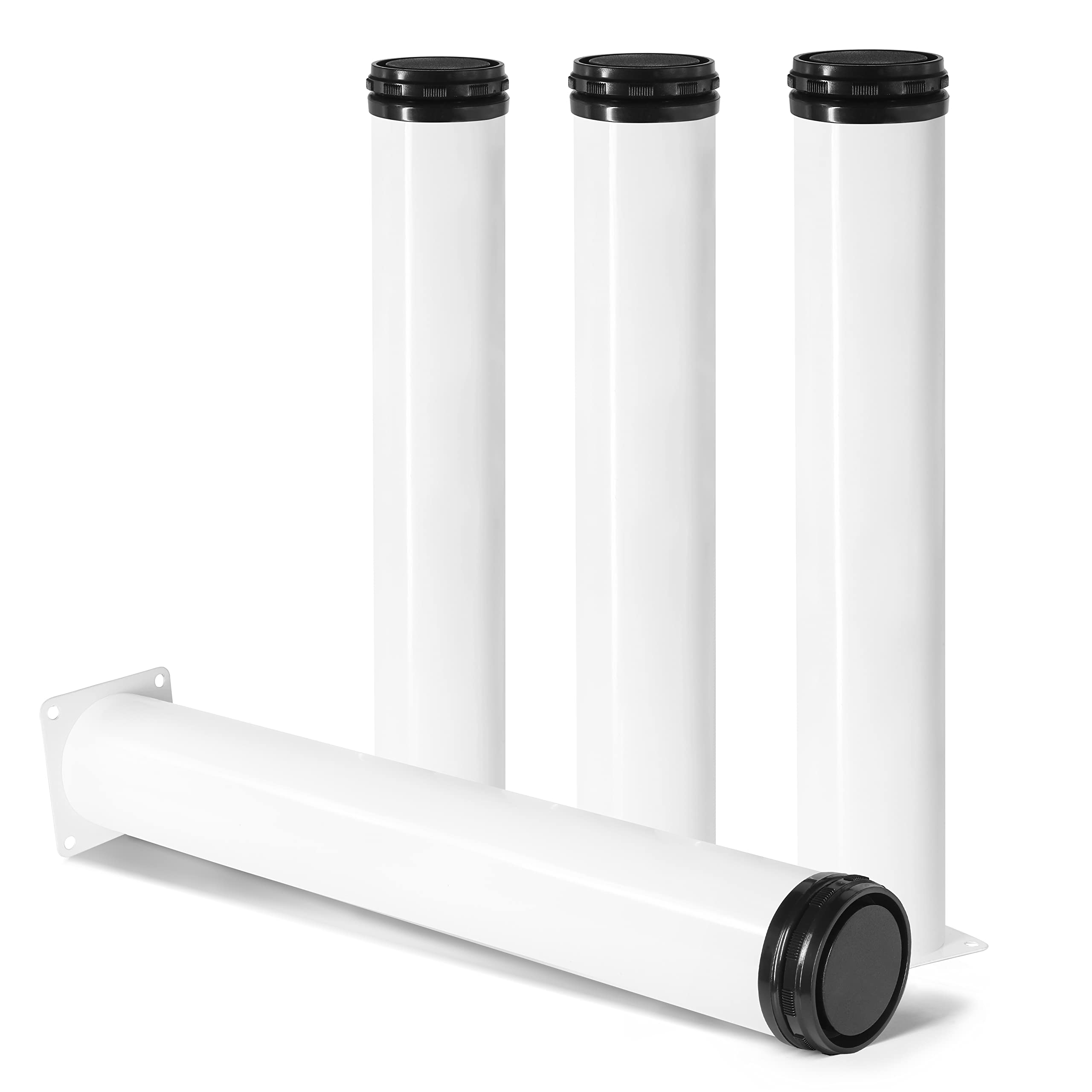 Photo 1 of Masendelk 14 Inch Metal Furniture Legs - Stainless Steel, Adjustable, White, Round Cabinet Legs for Coffee Table, Cabinet, Desk, Sofa, Shelves - Pack of 4