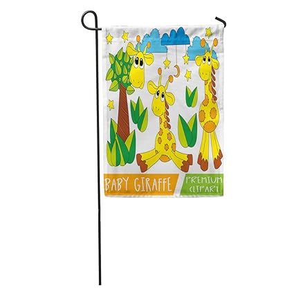 Amazon Com Semtomn Garden Flag Animal Baby Giraffe Kids Nursery