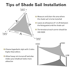 Cisvio 20'X20'X20' Cream Shade Sail Triangle Curved
