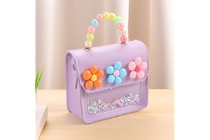 Girls Toddler Purse Cute Flower Crossbody Bag Little Girl Handbag Birthday Gift for 3-8 Year Old Kids (Purple)