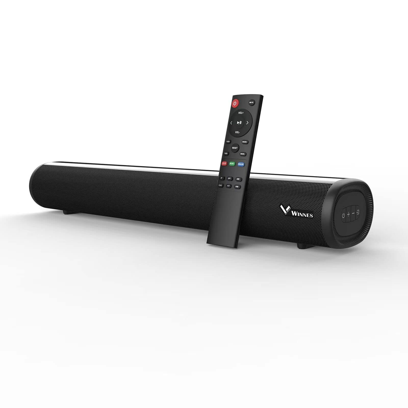 19.7-Inch 2.0ch Mini Soundbar for TV with 3 EQ Modes, Wired and Wireless Bluetooth 5.0 Home Theater Soundbar, Optical/Aux/Coaxial/HDMI/USB Connections