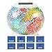 Solar Powered Mosaic Glass Color Changing Table Lamp LED Rechargeable Lamp Crystal Glass Night Light Waterproof Outdoor Lights for Home Yard Patio Party Decorations 5.12 4.13 in (Mosaic-Rainbow)